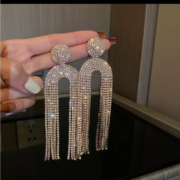 CZ Statement Earrings - Picture 3 of 5